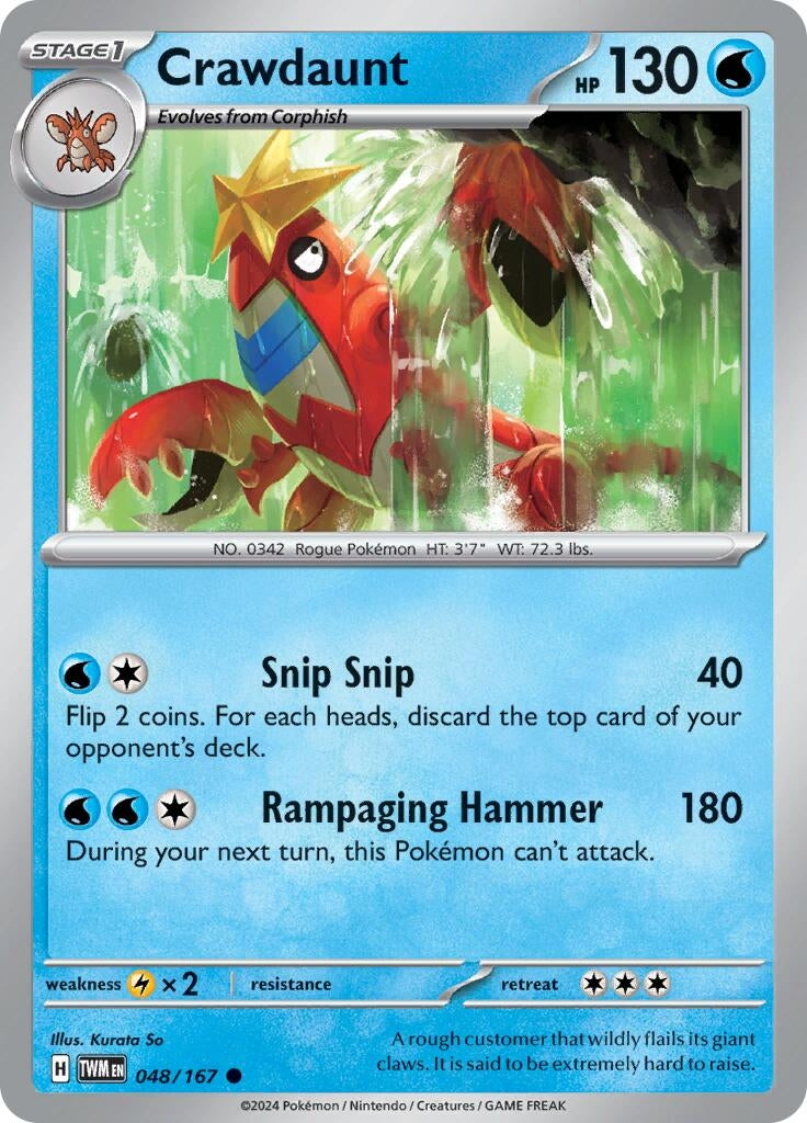 Image for Crawdaunt (SV06: Twilight Masquerade) (048/167) - Pokemon