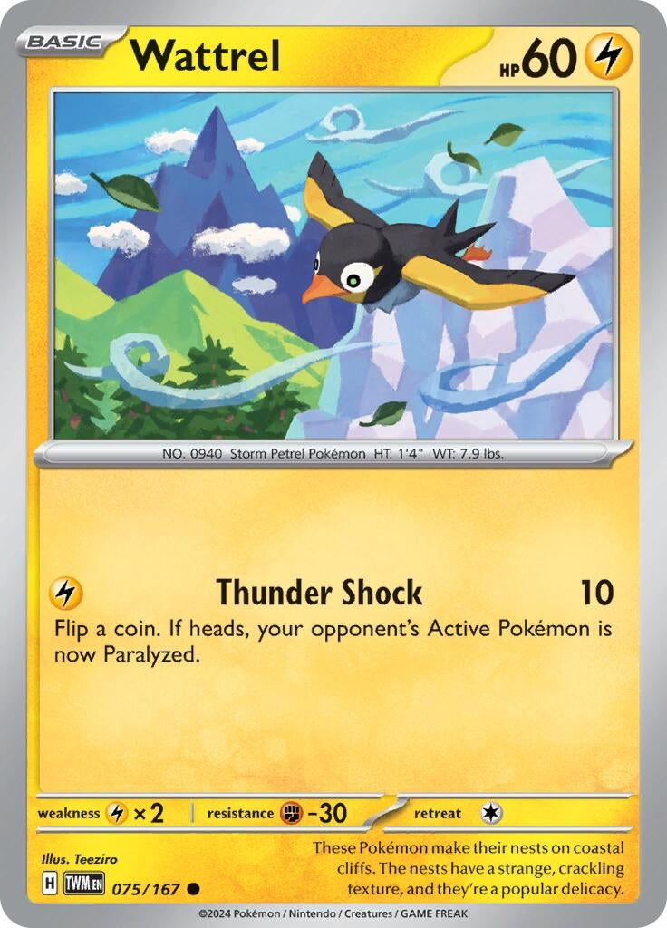 Image for Wattrel (SV06: Twilight Masquerade) (075/167) - Pokemon