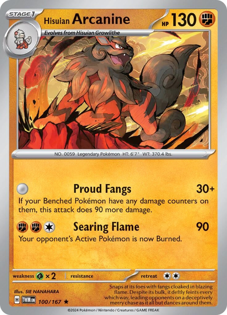 Image for Hisuian Arcanine (SV06: Twilight Masquerade) (100/167) - Pokemon