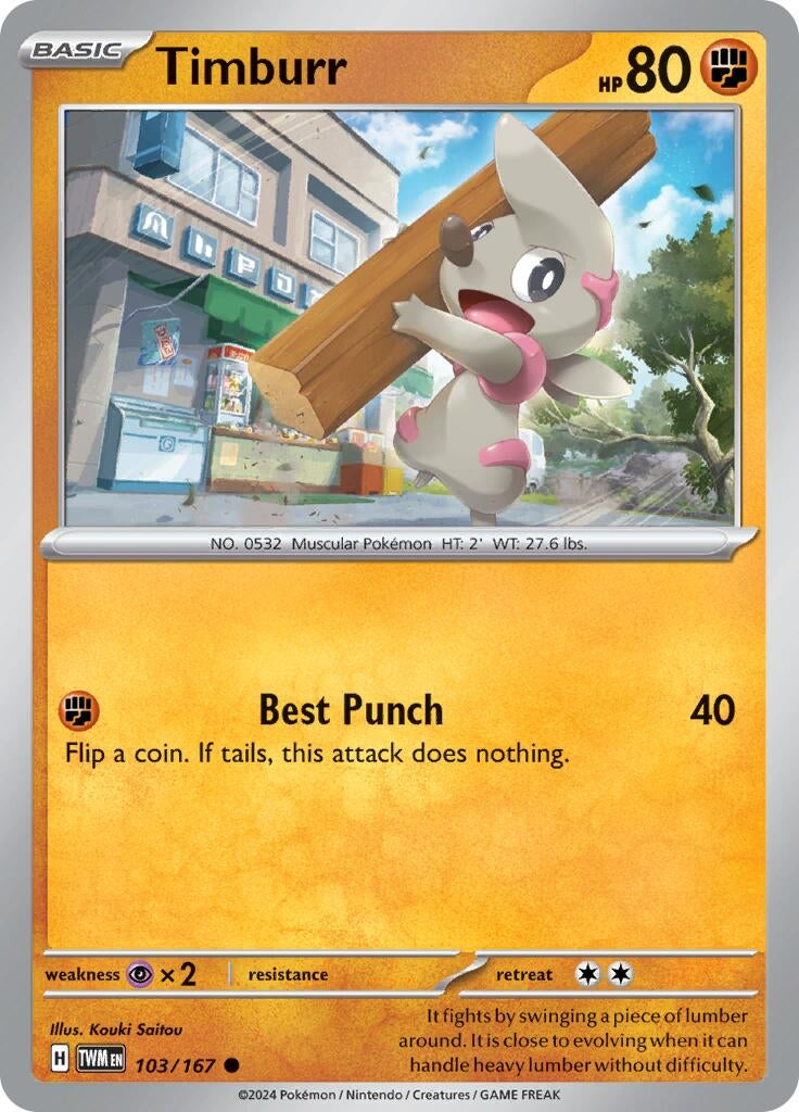 Image for Timburr (SV06: Twilight Masquerade) (103/167) - Pokemon