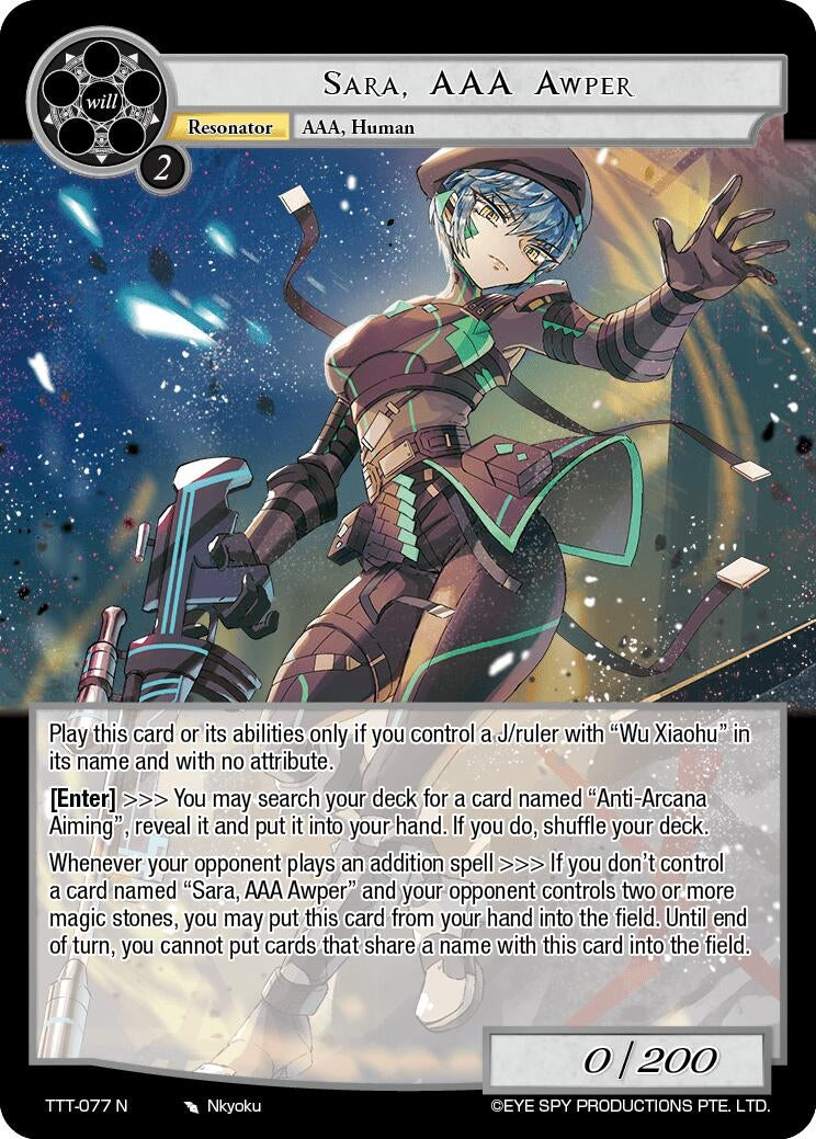 Image for Sara, AAA Awper (Thoth of the Trinity) (TTT-077 N) - Force of Will