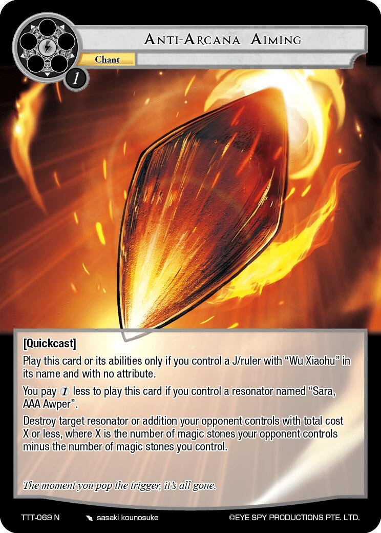 Image for Anti-Arcana Aiming (Thoth of the Trinity) (TTT-069 N) - Force of Will