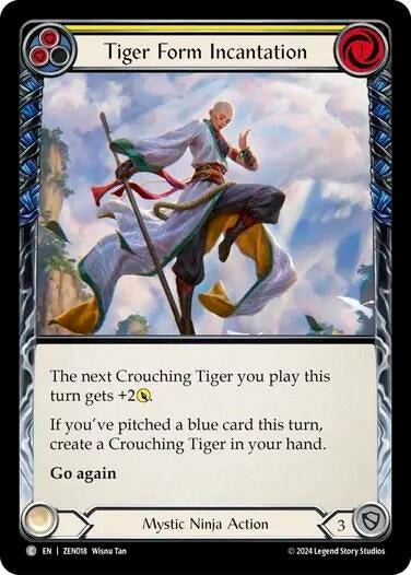 Image for Tiger Form Incantation (Yellow) (Blitz Deck: Part the Mistveil - Zen) (ZEN018) - Flesh and Blood TCG