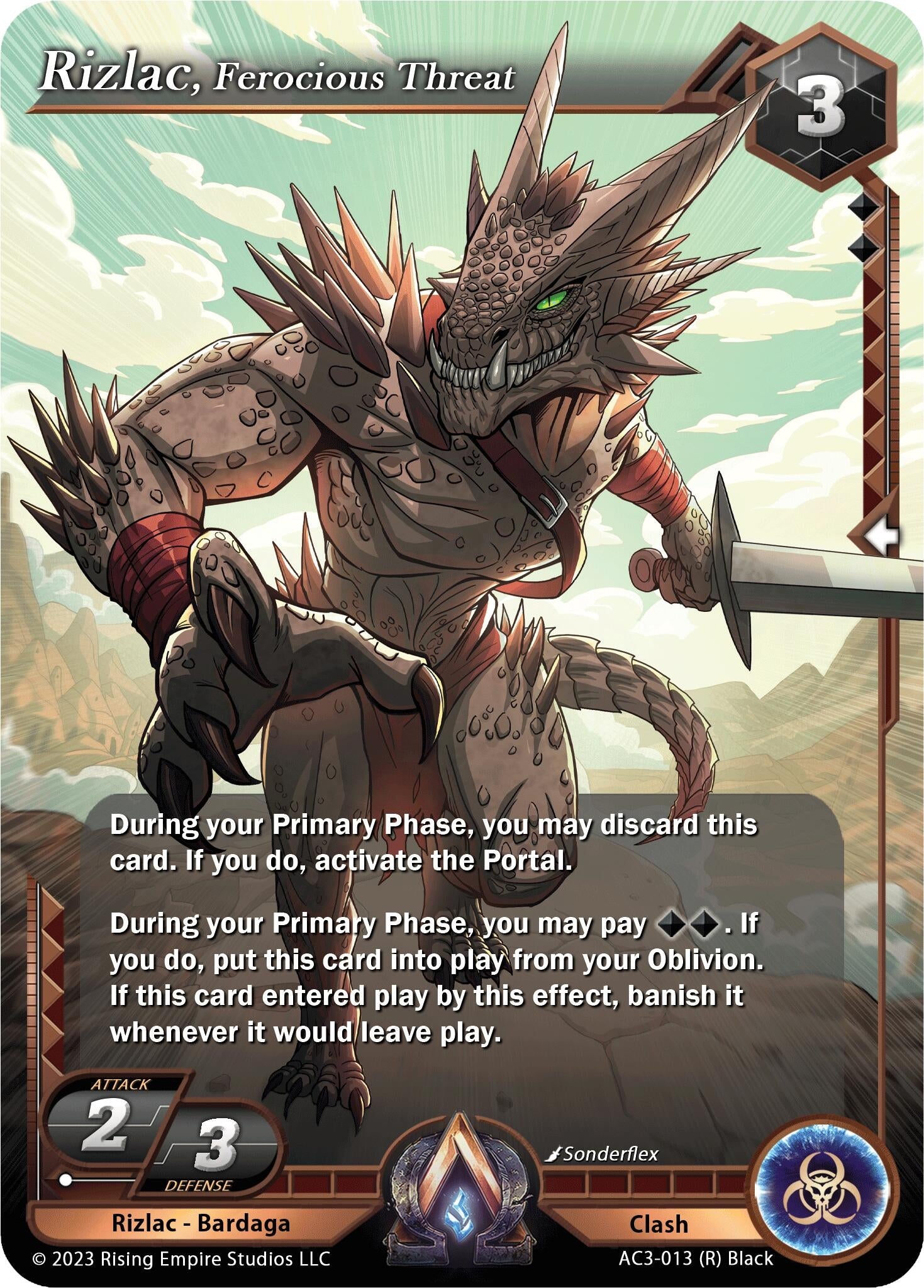 Image for Rizlac, Ferocious Threat (Unrivaled) (AC3-013) - Alpha Clash
