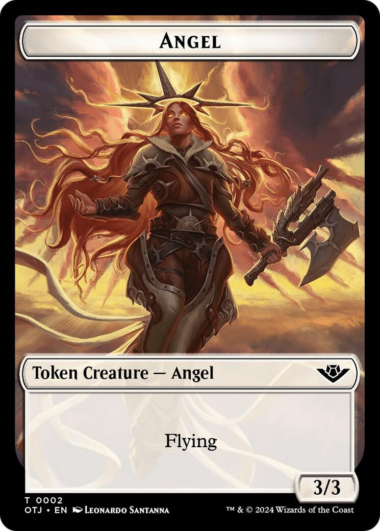 Image for Angel // Plot Double-Sided Token (Outlaws of Thunder Junction) (2 // 20) - Magic: The Gathering