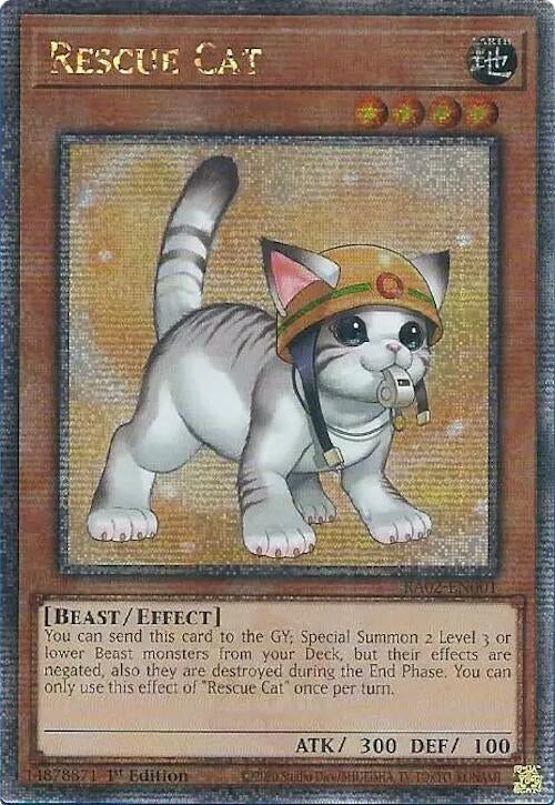 Image for Rescue Cat (Alternate Art) (Quarter Century Secret Rare) (25th Anniversary Rarity Collection II) (RA02-EN001) - YuGiOh