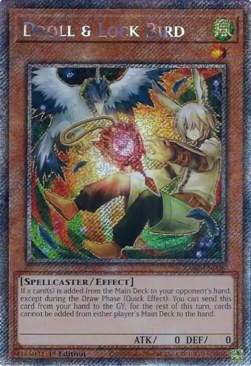 Image for Droll & Lock Bird (Alternate Art) (Platinum Secret Rare) (25th Anniversary Rarity Collection II) (RA02-EN006) - YuGiOh