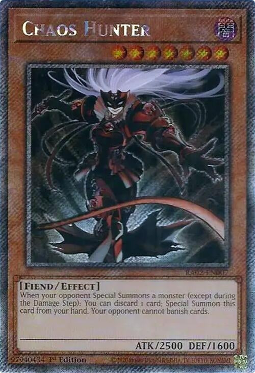 Image for Chaos Hunter (Platinum Secret Rare) (25th Anniversary Rarity Collection II) (RA02-EN007) - YuGiOh
