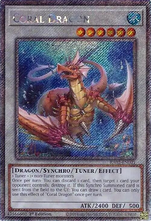 Image for Coral Dragon (Platinum Secret Rare) (25th Anniversary Rarity Collection II) (RA02-EN031) - YuGiOh