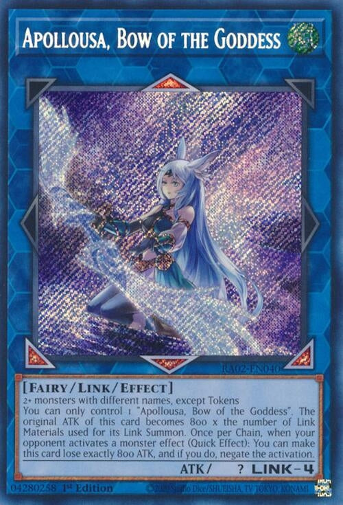 Image for Apollousa, Bow of the Goddess (Alternate Art) (Secret Rare) (25th Anniversary Rarity Collection II) (RA02-EN040) - YuGiOh