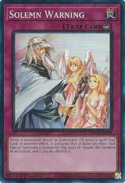 Image for Solemn Warning (PCR) (25th Anniversary Rarity Collection II) (RA02-EN078) - YuGiOh