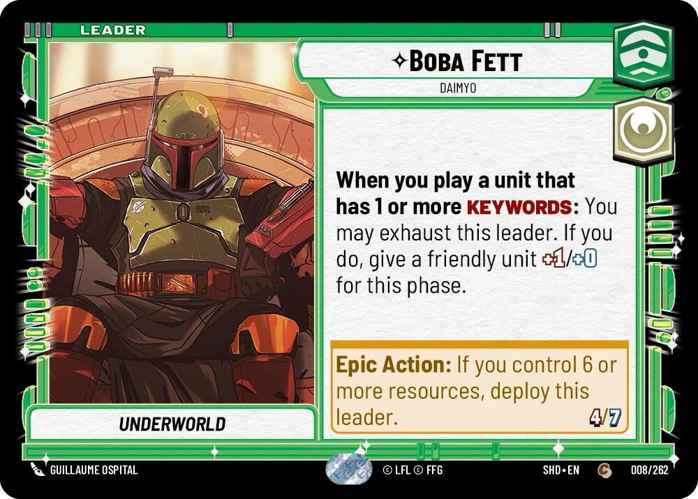 Image for Boba Fett - Daimyo (Shadows of the Galaxy) (008/262) - Star Wars: Unlimited