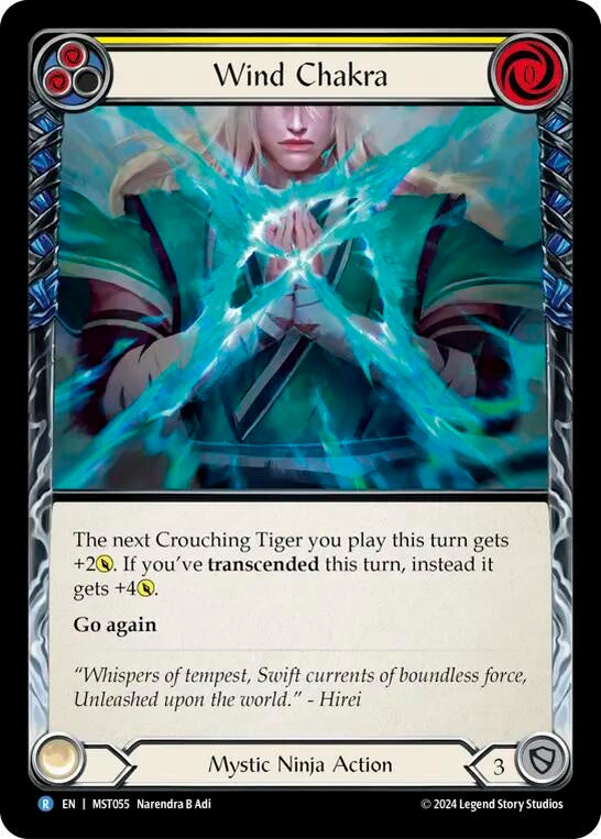 Image for Wind Chakra (Yellow) (Part the Mistveil) (MST055) - Flesh and Blood TCG
