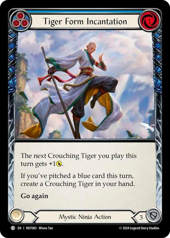 Image for Tiger Form Incantation (Blue) (Part the Mistveil) (MST065) - Flesh and Blood TCG
