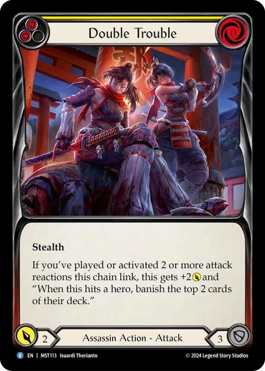 Image for Double Trouble (Yellow) (Part the Mistveil) (MST113) - Flesh and Blood TCG