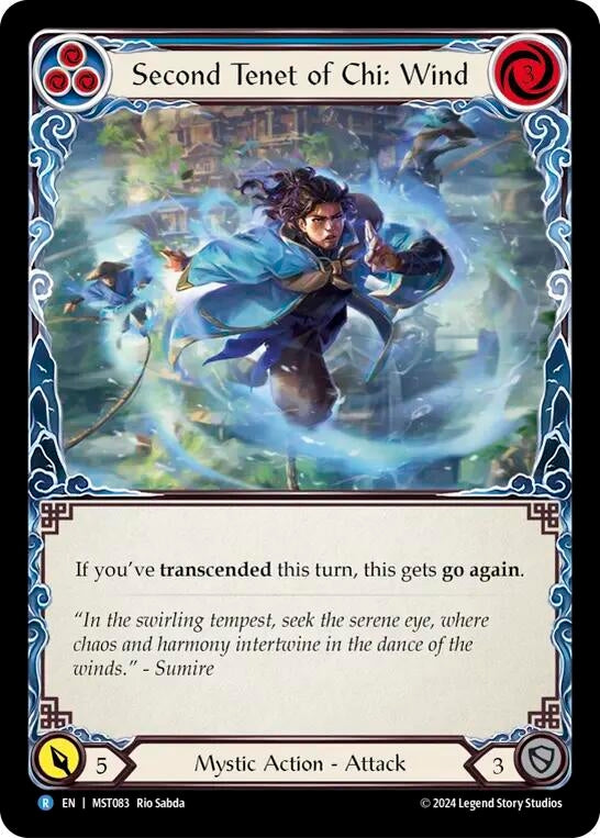 Image for Second Tenet of Chi: Wind (Part the Mistveil) (MST083) - Flesh and Blood TCG