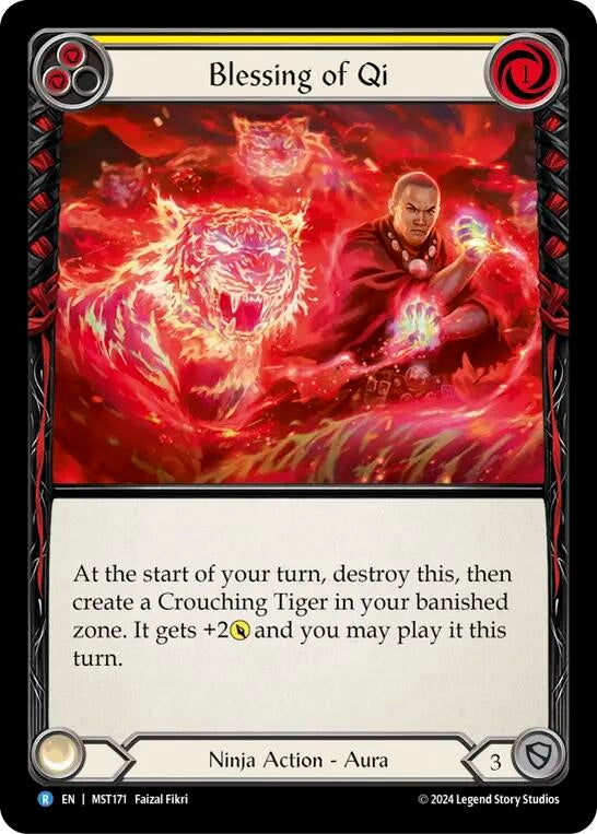 Image for Blessing of Qi (Yellow) (Part the Mistveil) (MST171) - Flesh and Blood TCG