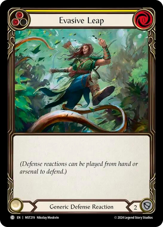 Image for Evasive Leap (Yellow) (Part the Mistveil) (MST219) - Flesh and Blood TCG