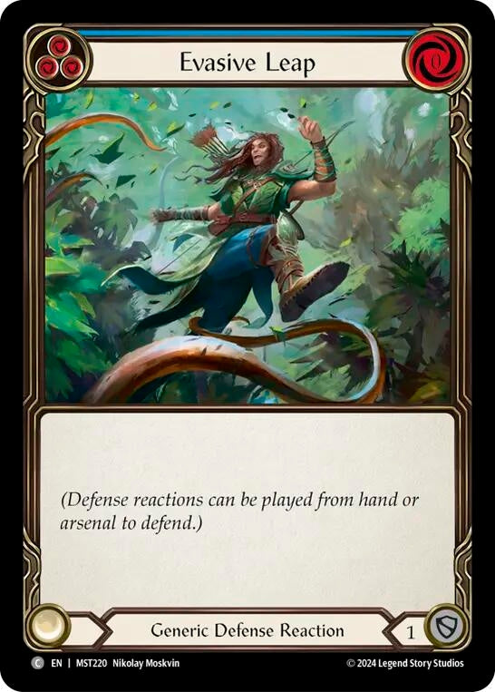 Image for Evasive Leap (Blue) (Part the Mistveil) (MST220) - Flesh and Blood TCG