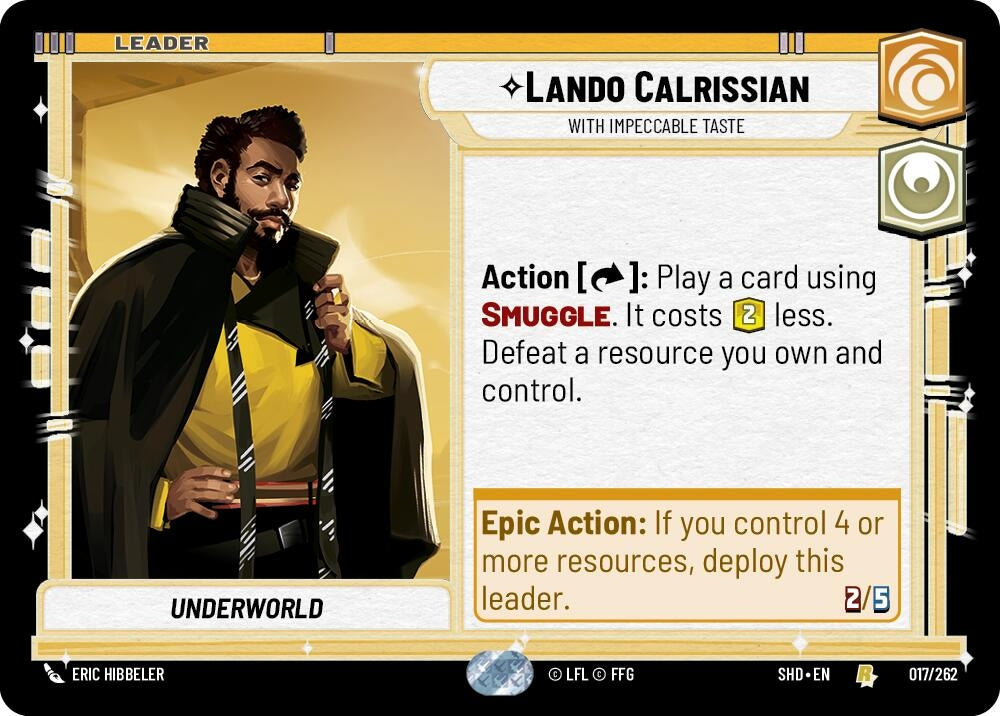 Image for Lando Calrissian - With Impeccable Taste (Shadows of the Galaxy) (017/262) - Star Wars: Unlimited