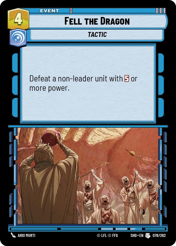 Image for Fell the Dragon (Shadows of the Galaxy) (078/262) - Star Wars: Unlimited