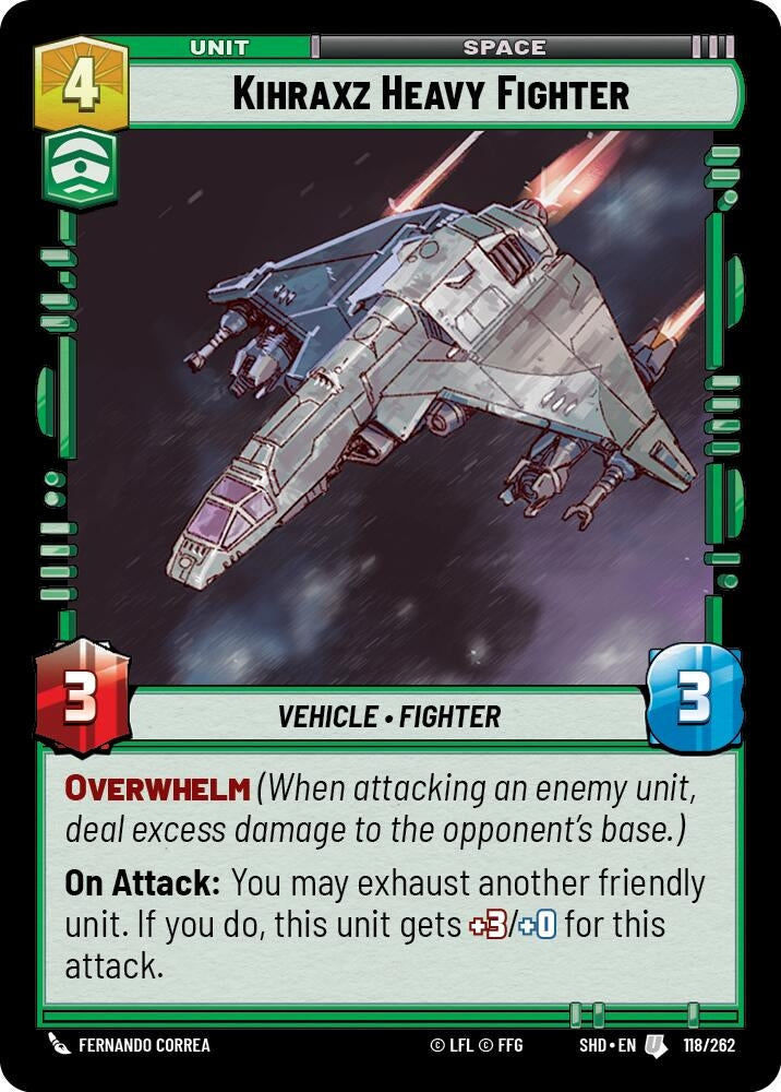 Image for Kihraxz Heavy Fighter (Shadows of the Galaxy) (118/262) - Star Wars: Unlimited