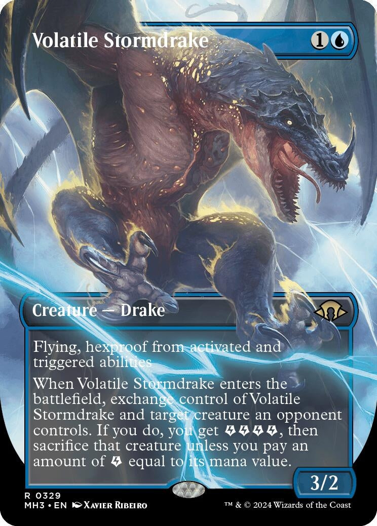 Image for Volatile Stormdrake (Borderless) (Modern Horizons 3) (329) - Magic: The Gathering