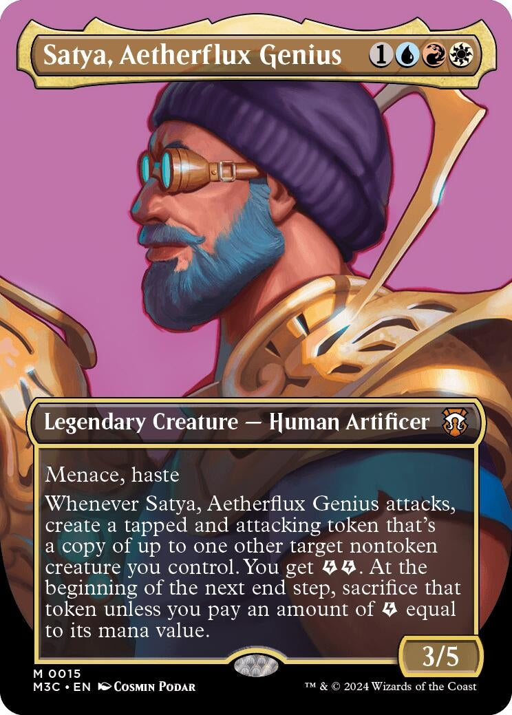 Image for Satya, Aetherflux Genius (Borderless) (Commander: Modern Horizons 3) (15) - Magic: The Gathering