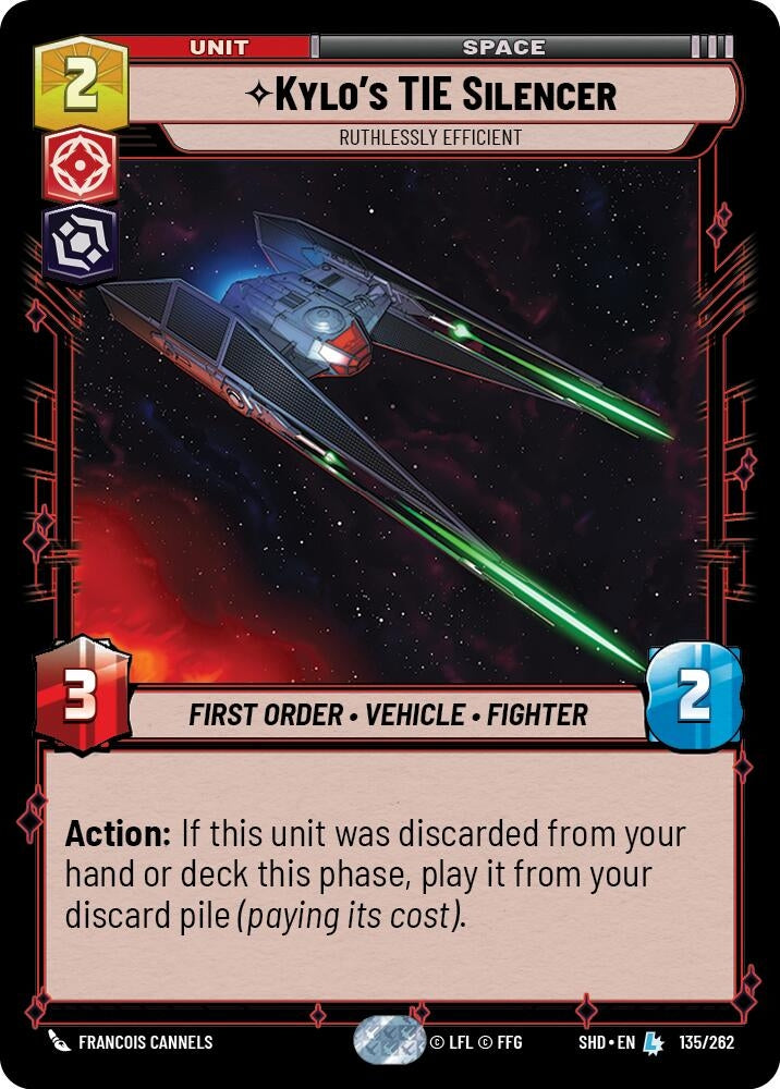 Image for Kylo's TIE Silencer - Ruthlessly Efficient (Shadows of the Galaxy) (135/262) - Star Wars: Unlimited
