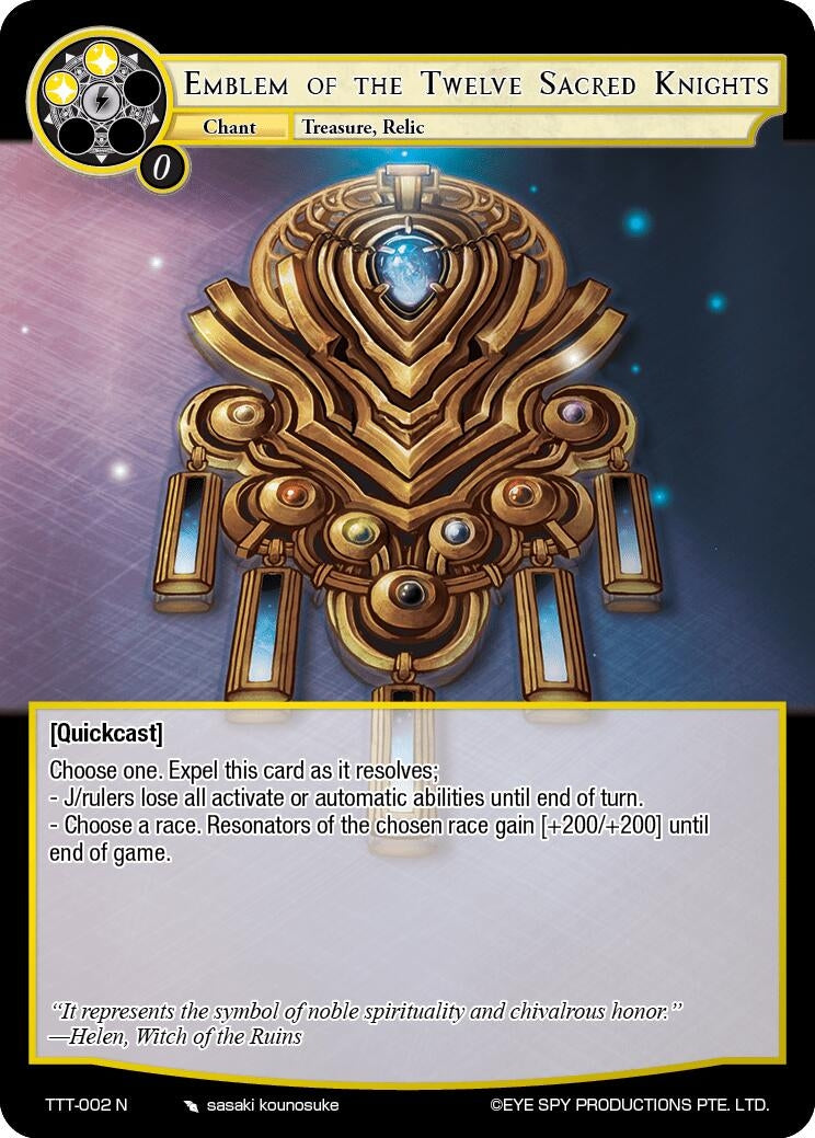 Image for Emblem of the Twelve Sacred Knights (Thoth of the Trinity) (TTT-002 N) - Force of Will