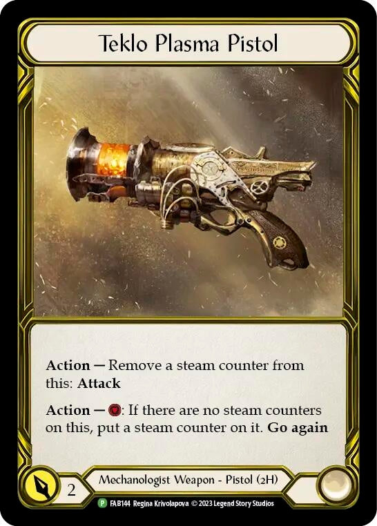 Image for Teklo Plasma Pistol (Golden) - FAB144 (Flesh and Blood: Promo Cards) (FAB144) - Flesh and Blood TCG