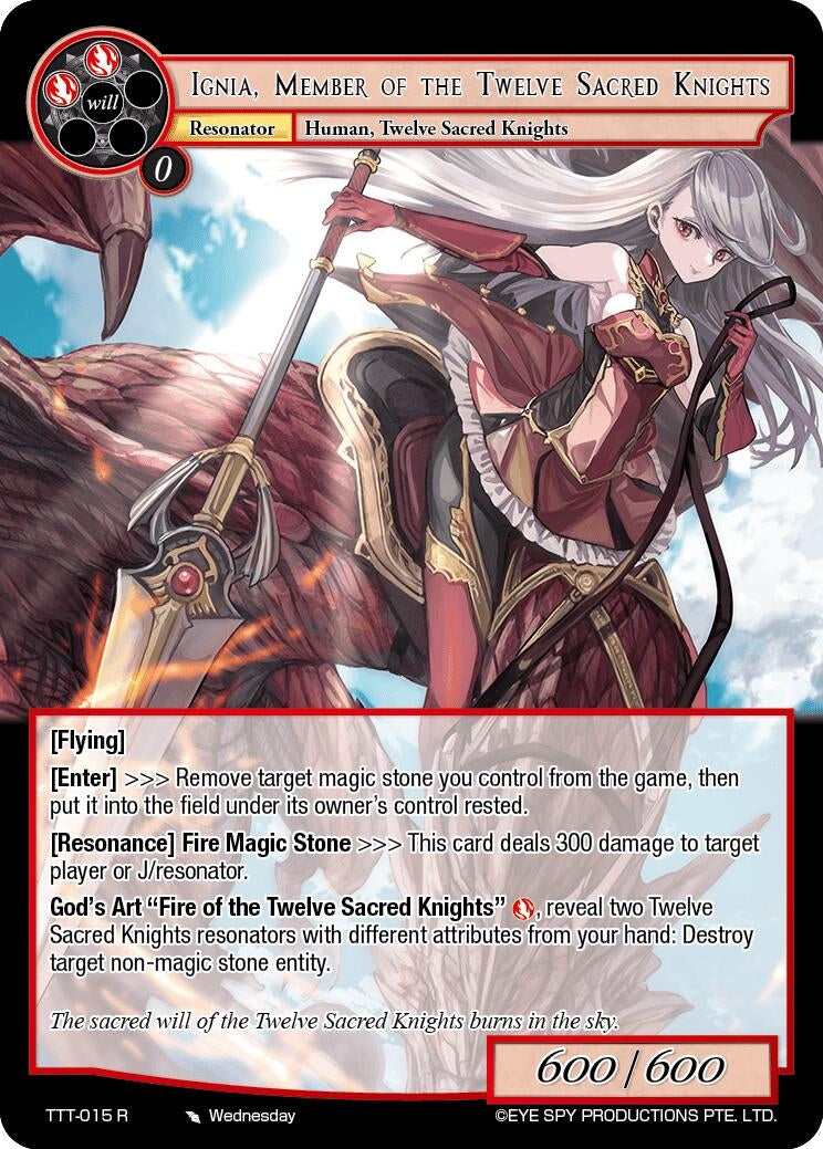 Image for Ignia, Member of the Twelve Sacred Knights (Thoth of the Trinity) (TTT-015 R) - Force of Will