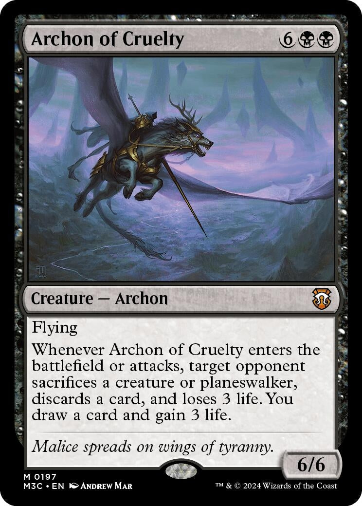 Image for Archon of Cruelty (Ripple Foil) (Commander: Modern Horizons 3) (197) - Magic: The Gathering