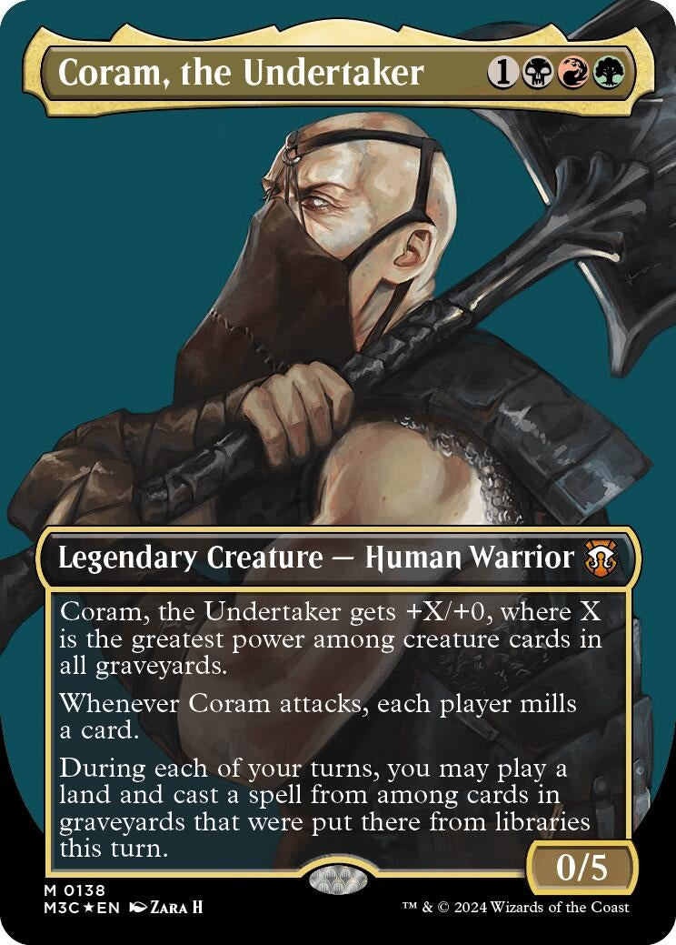Image for Coram, the Undertaker (Borderless) (Ripple Foil) (Commander: Modern Horizons 3) (138) - Magic: The Gathering