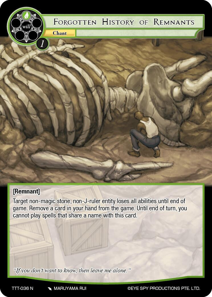 Image for Forgotten History of Remnants (Thoth of the Trinity) (TTT-036 N) - Force of Will