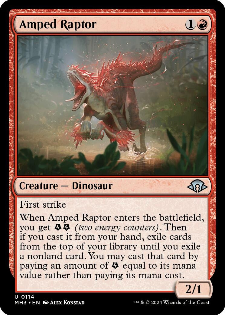 Image for Amped Raptor (Modern Horizons 3) (114) - Magic: The Gathering