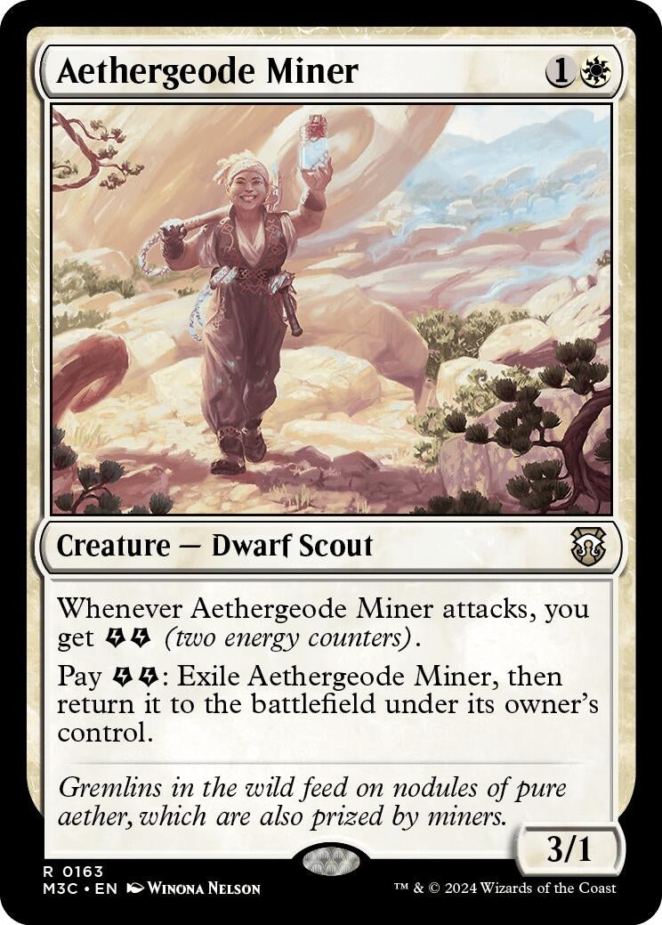 Image for Aethergeode Miner (Ripple Foil) (Commander: Modern Horizons 3) (163) - Magic: The Gathering