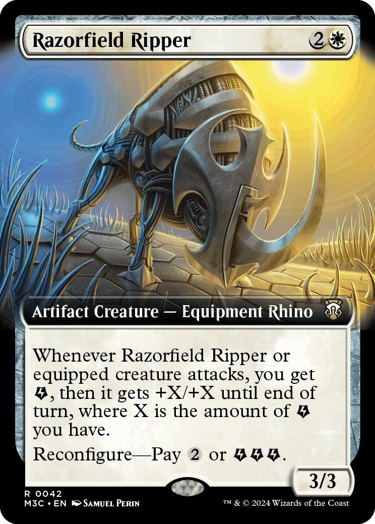 Image for Razorfield Ripper (Extended Art) (Ripple Foil) (Commander: Modern Horizons 3) (42) - Magic: The Gathering