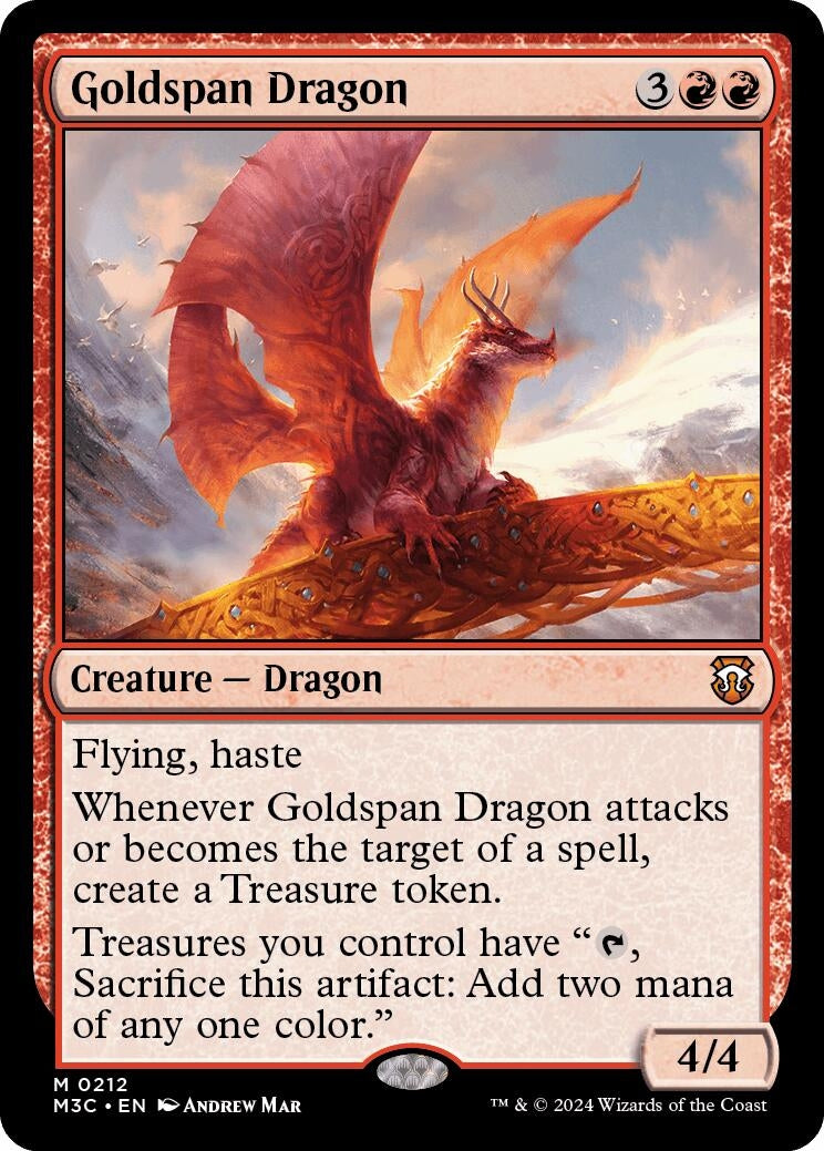 Image for Goldspan Dragon (Ripple Foil) (Commander: Modern Horizons 3) (212) - Magic: The Gathering