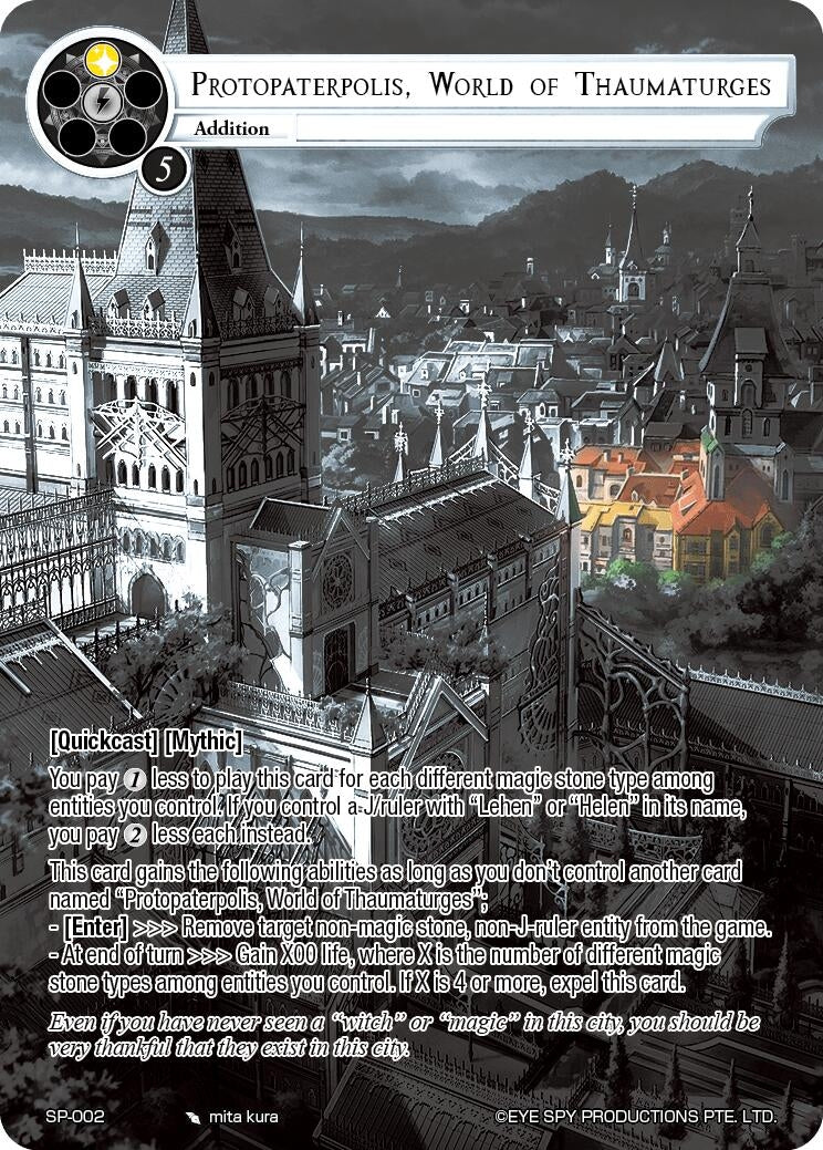 Image for Protopaterpolis, World of Thaumaturges (Uber Rare) (Thoth of the Trinity) (SP-002) - Force of Will