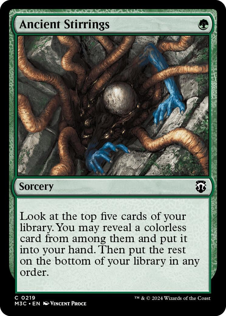Image for Ancient Stirrings (Ripple Foil) (Commander: Modern Horizons 3) (219) - Magic: The Gathering
