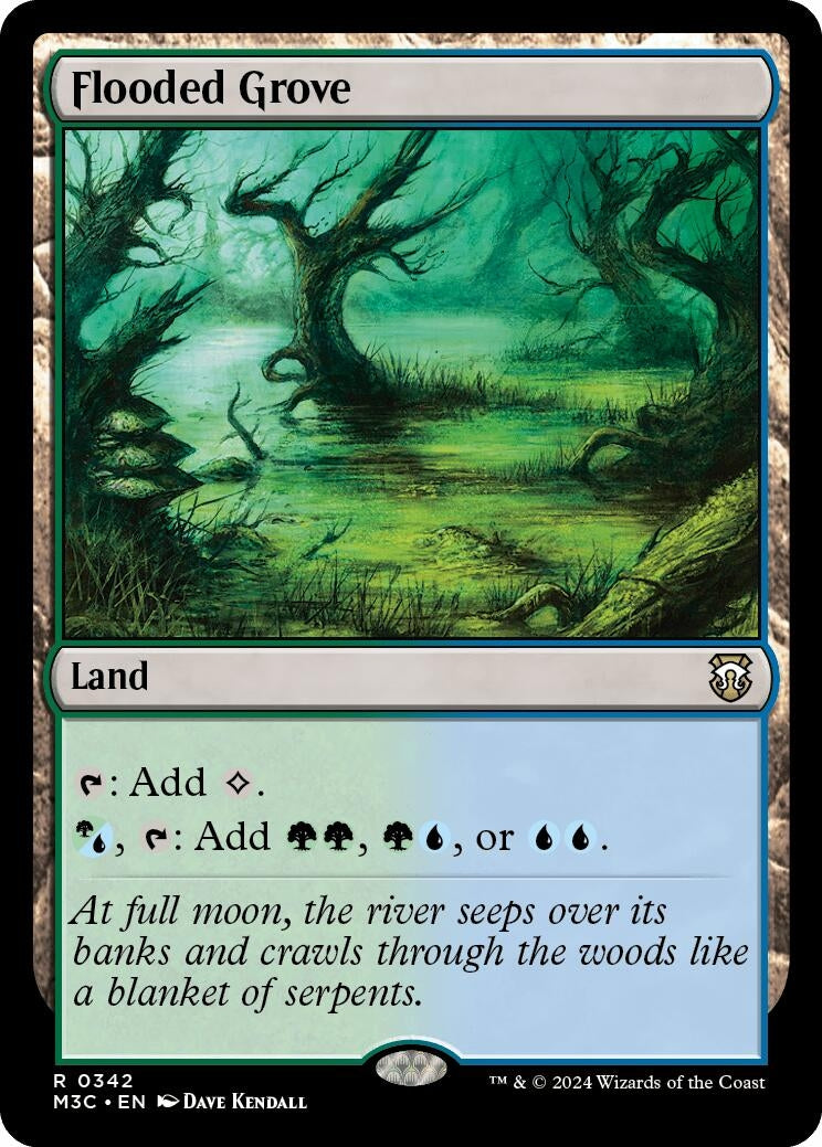 Image for Flooded Grove (Ripple Foil) (Commander: Modern Horizons 3) (342) - Magic: The Gathering