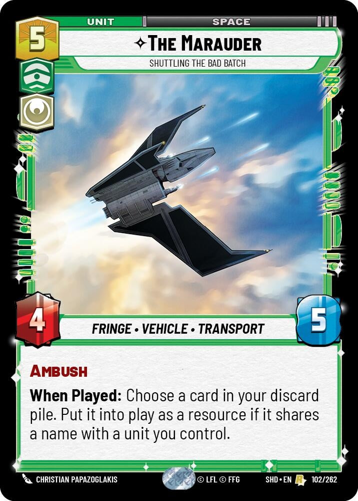 Image for The Marauder - Shuttling the Bad Batch (Shadows of the Galaxy) (102/262) - Star Wars: Unlimited