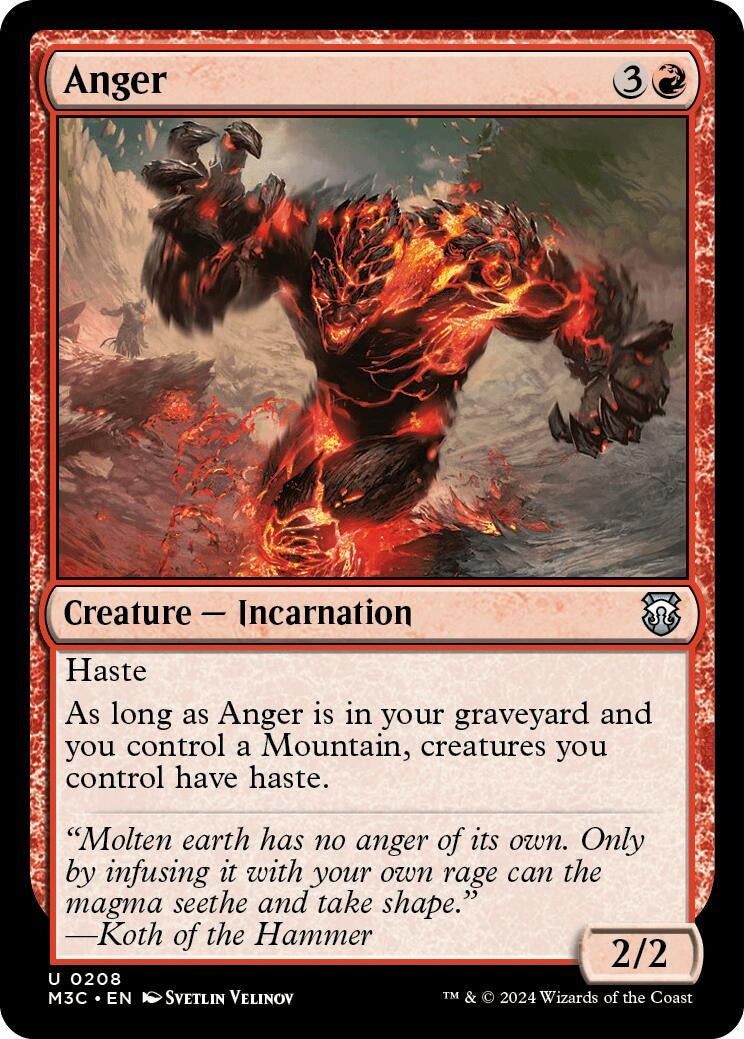Image for Anger (Ripple Foil) (Commander: Modern Horizons 3) (208) - Magic: The Gathering