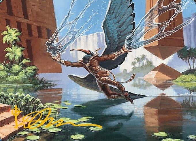 Image for Nadu, Winged Wisdom Art Card (Gold-Stamped Signature) (Art Series: Modern Horizons 3) (14) - Magic: The Gathering