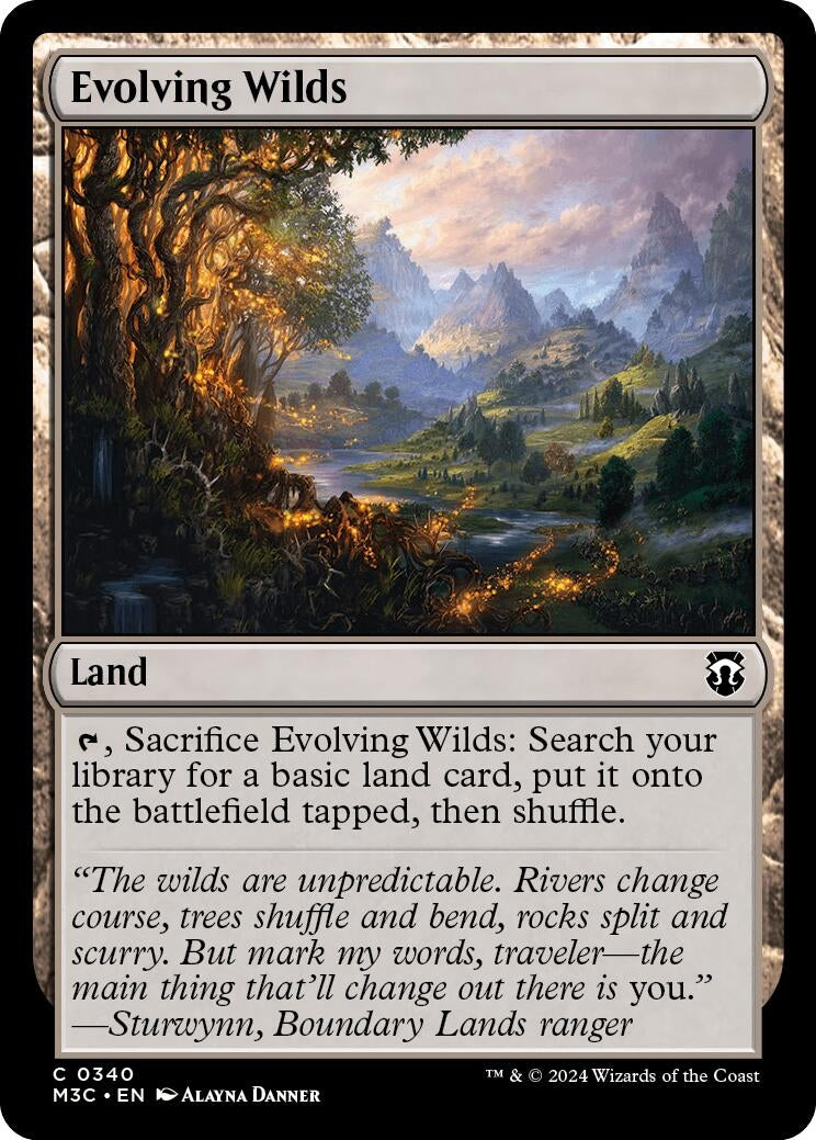 Image for Evolving Wilds (Ripple Foil) (Commander: Modern Horizons 3) (340) - Magic: The Gathering