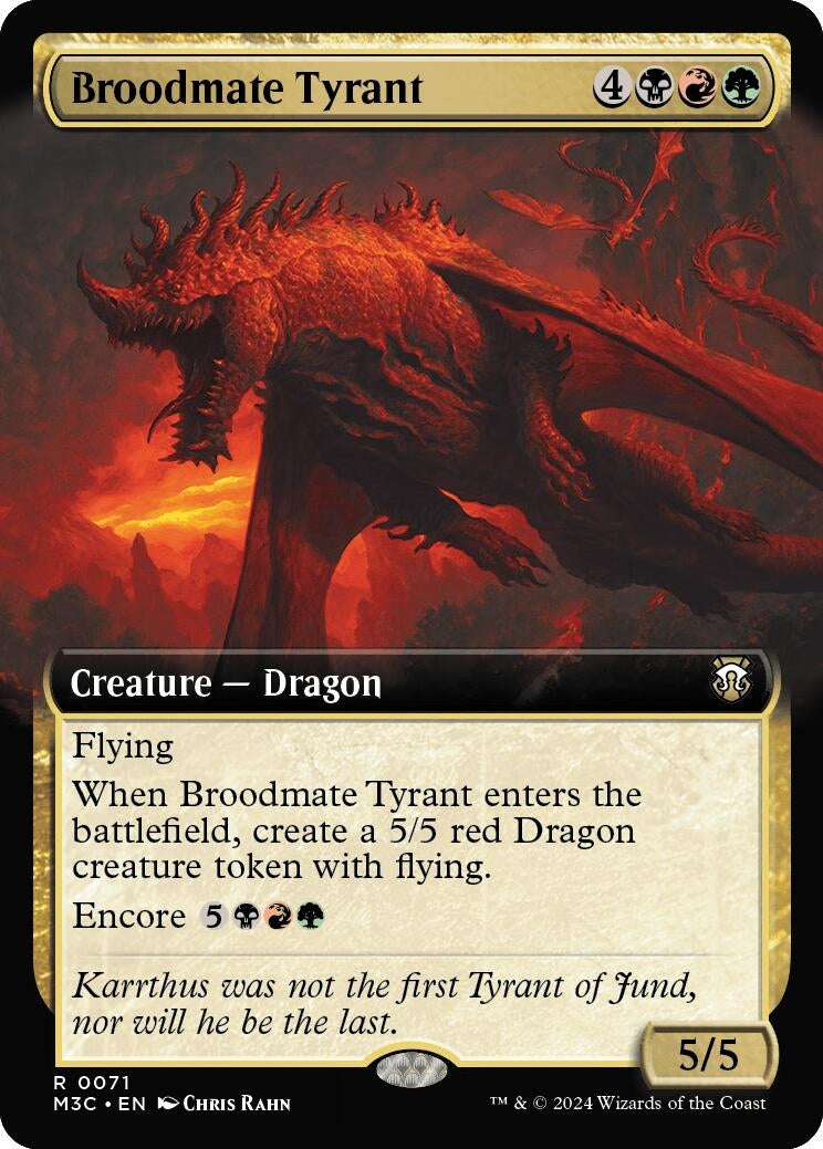 Image for Broodmate Tyrant (Extended Art) (Commander: Modern Horizons 3) (71) - Magic: The Gathering