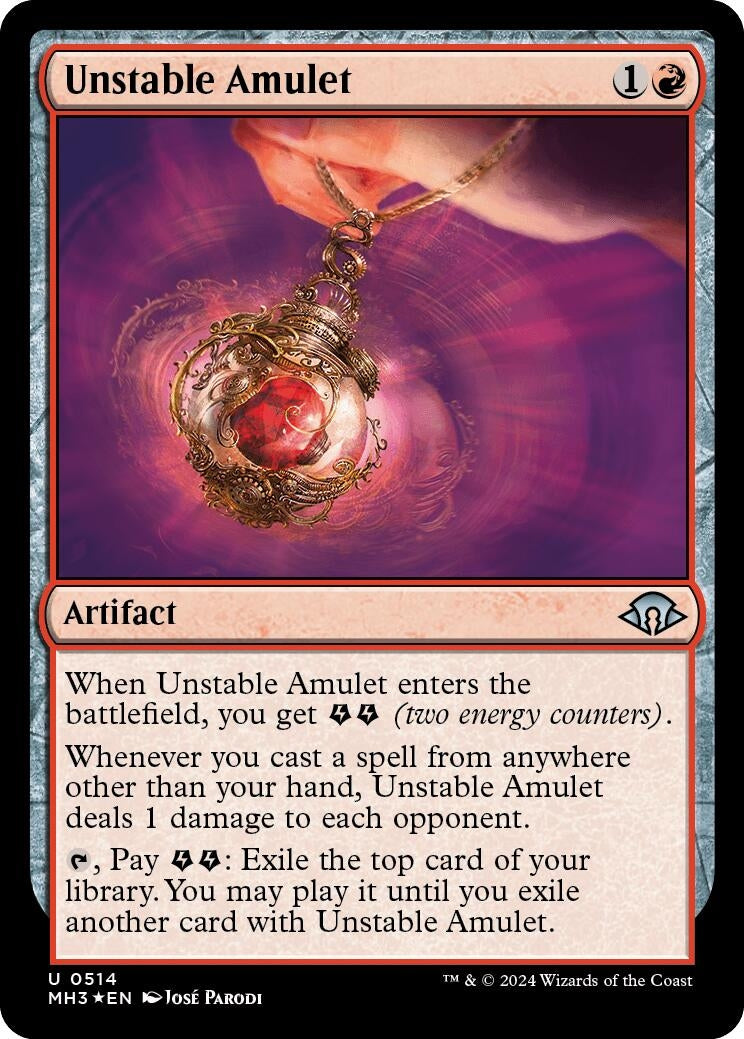 Image for Unstable Amulet (Ripple Foil) (Modern Horizons 3) (514) - Magic: The Gathering