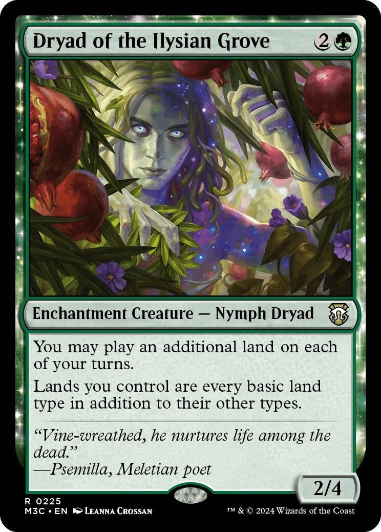 Image for Dryad of the Ilysian Grove (Ripple Foil) (Commander: Modern Horizons 3) (225) - Magic: The Gathering