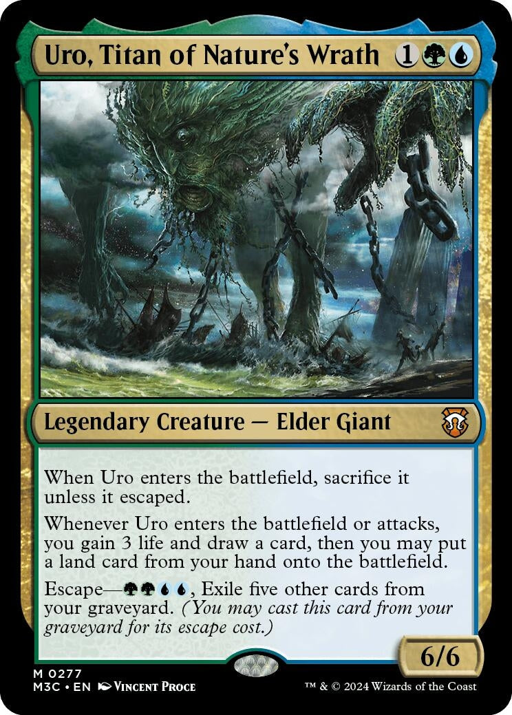 Image for Uro, Titan of Nature's Wrath (Ripple Foil) (Commander: Modern Horizons 3) (277) - Magic: The Gathering